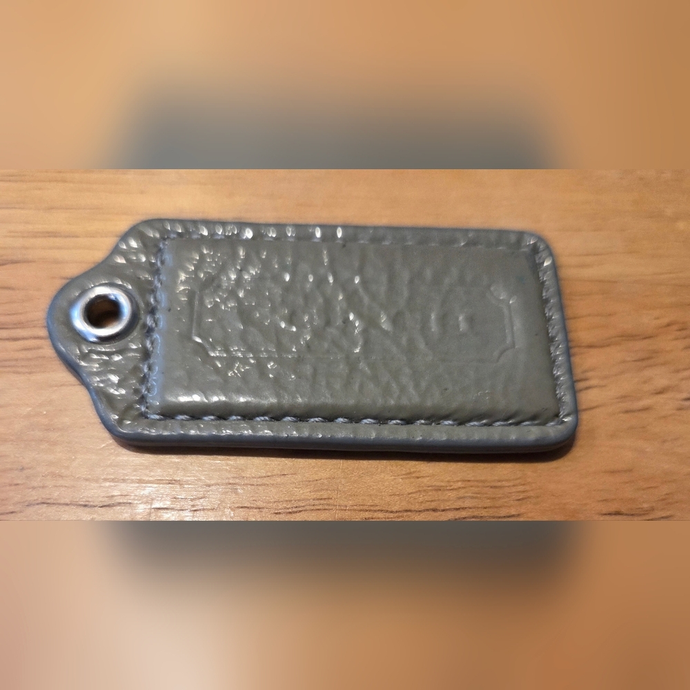 Sage Green Patent Leather Keychain Tag